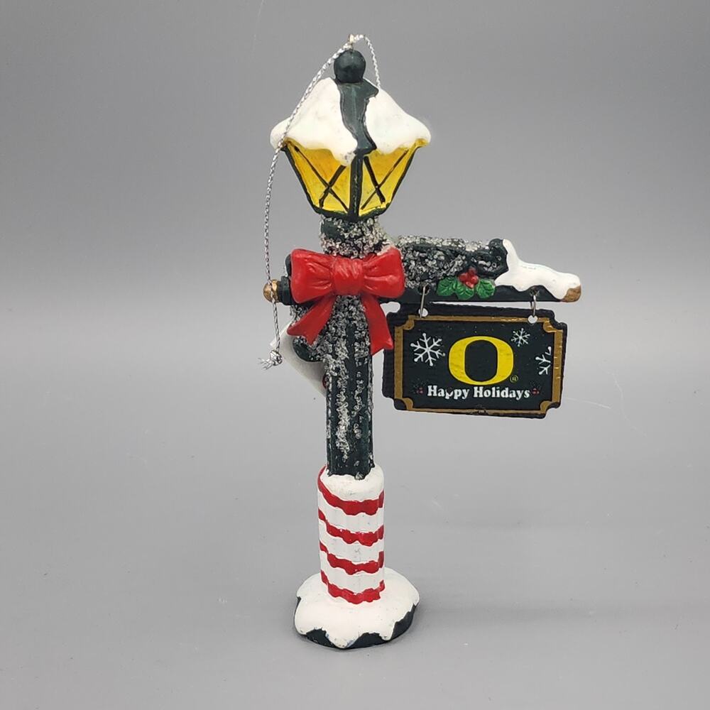 Oregon Ducks NCAA Lamppost Christmas Ornament Happy Holiday University of Oregon
